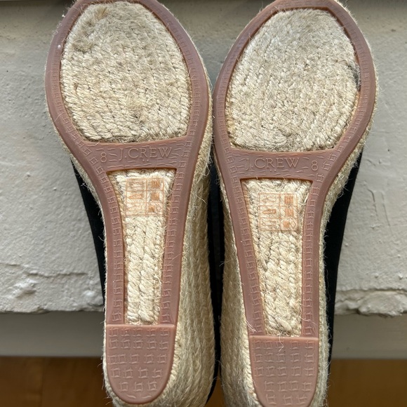 J Crew Espadrille Wedge, Black, Size 8 - Picture 5 of 10